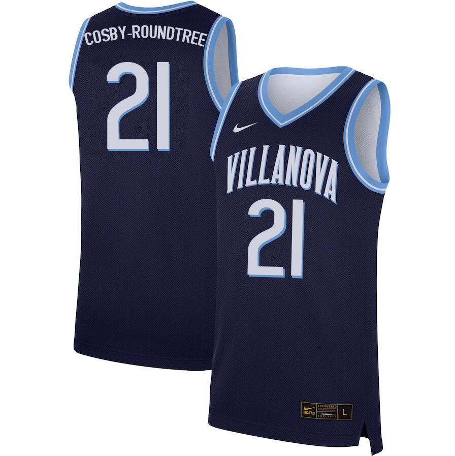 Men #21 Dhamir Cosby-Roundtree Villanova Wildcats College Basketball Jerseys Sale-Navy